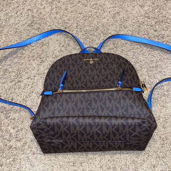 Im selling a Brown and Blue Michael Kors backpack bag! - Picture 1 of 7